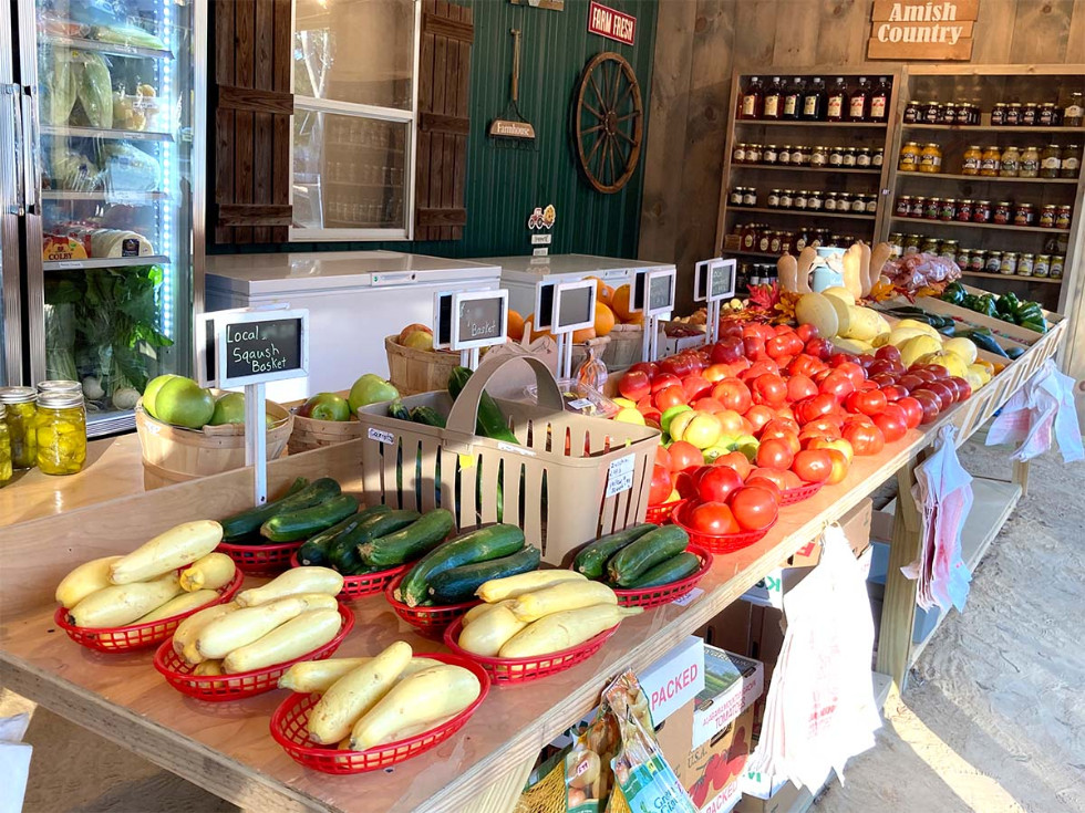 Various Fruits, Vegetables on display inside Nana and Papa's Market in Vernon, Florida