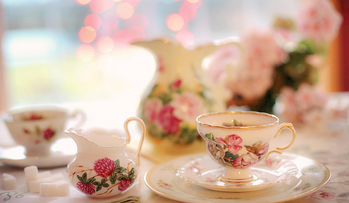 English tea setting on a table