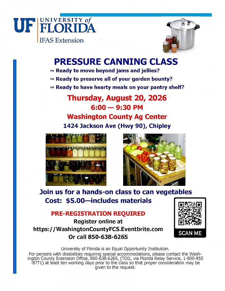 Pressure Canning Class Flyer